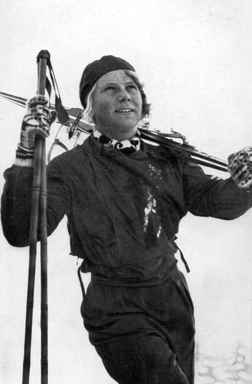 Laila Schou-Nilsen, norsk skiløber, Olympiske Vinterlege, Garmisch-Partenkirchen, Tyskland, 1936 af Unbekannt