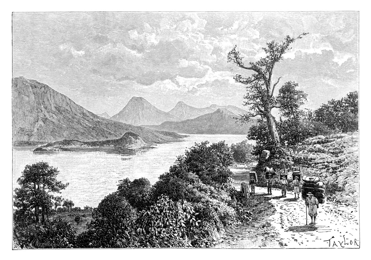 Atitlan-søen, Guatemala, c1890 af Unbekannt