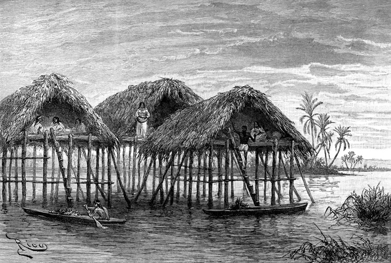 Søboliger i Santa Rosa, nær Maracaibo, Venezuela, 1895 af Unbekannt