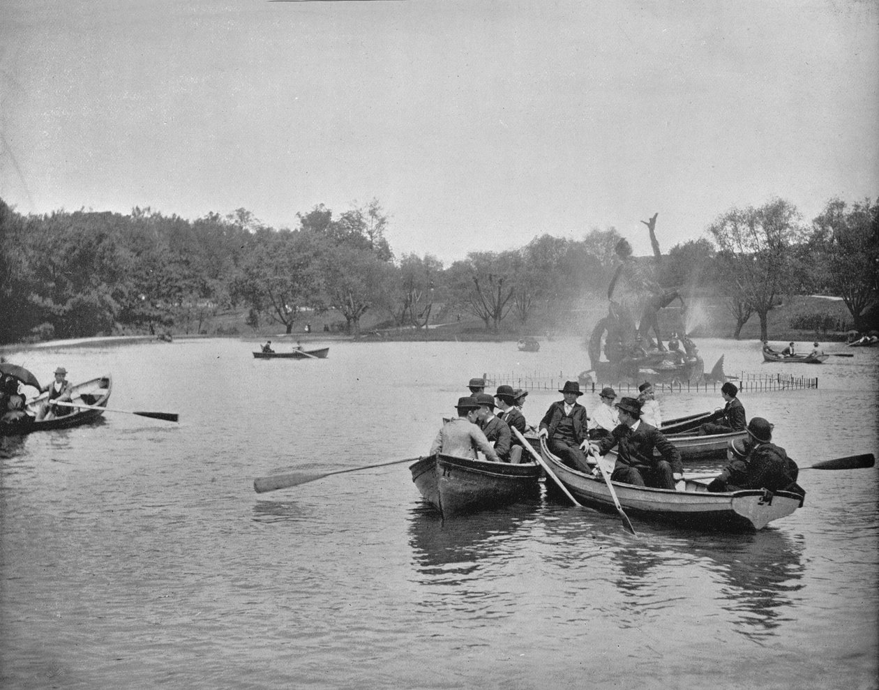 Sø i Wade Park, Cleveland, Ohio, c1897. af Unbekannt