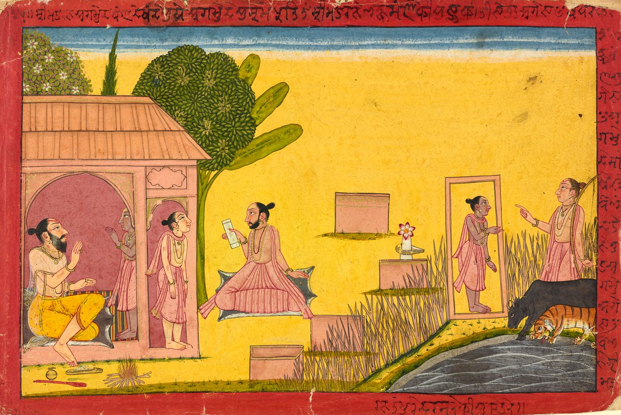 Lakshmana ved eremitagen, folio fra en Ramayana, ca. 1690-1710. af Unbekannt