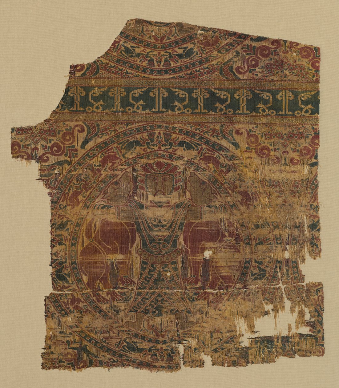 Lampas med løvekvæler, fra en dalmatik fra Saint Bernard Calvo, 1200-1243. af Unbekannt