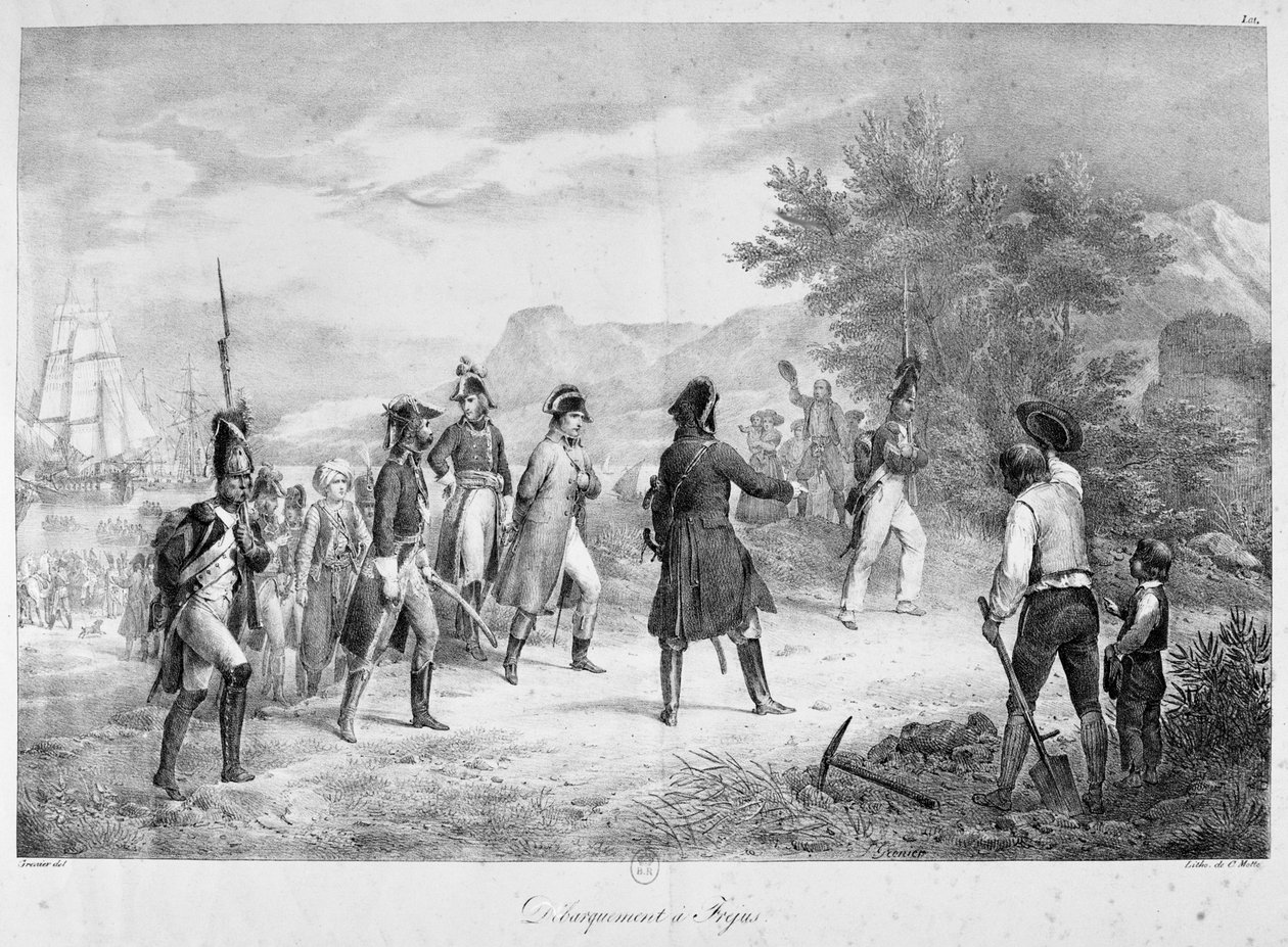 Landgang i Frejus, marts 1815 af Unbekannt