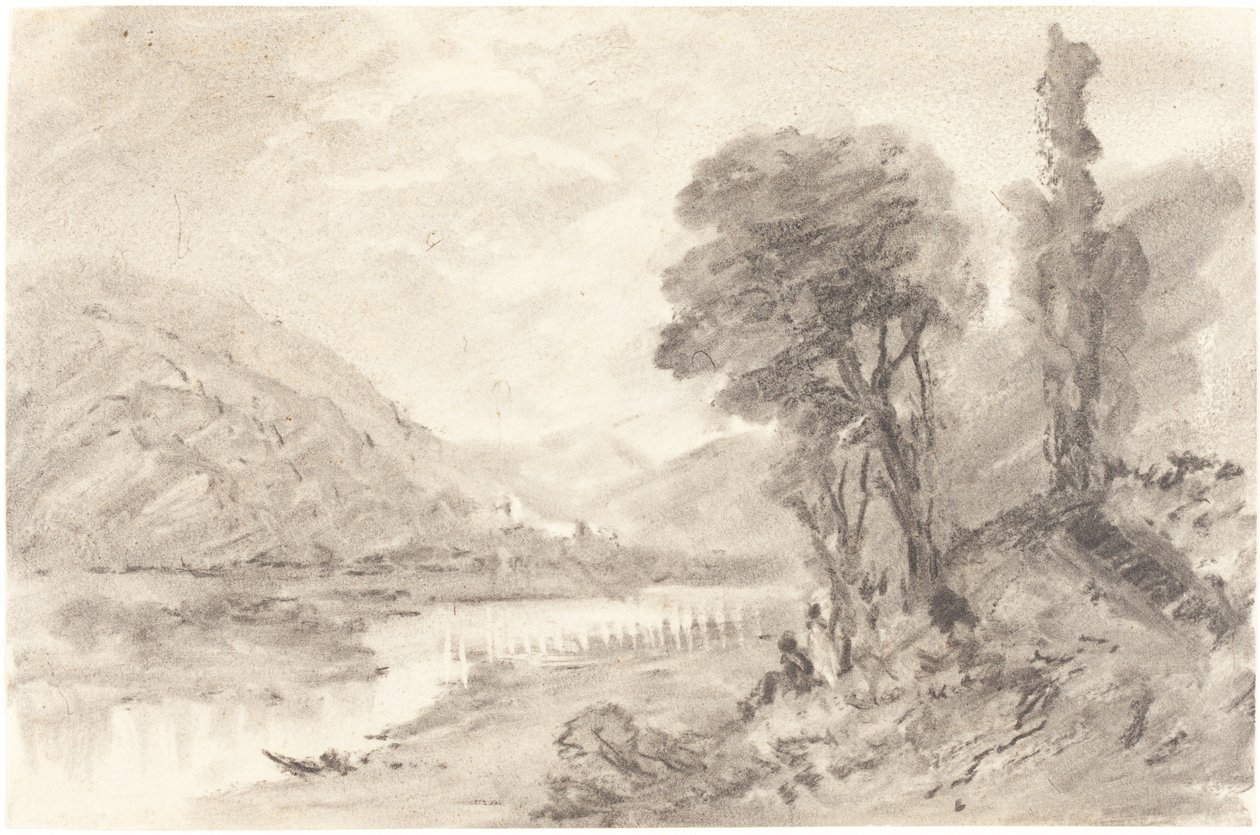 Landskab, 1800-tallet. af Unbekannt