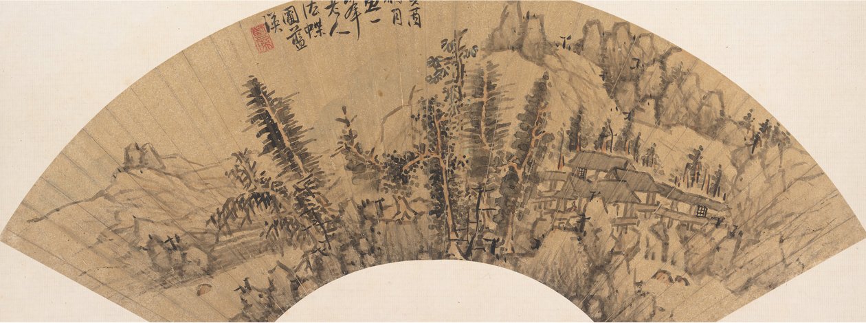 Landskab i stil med Huang Gongwang, 1600-tallet eller senere, falsk dato fra 1633. af Unbekannt
