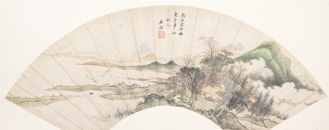 Landskab i stil med Huichong, 1700-tallet eller senere, falsk dato fra 1676. af Unbekannt