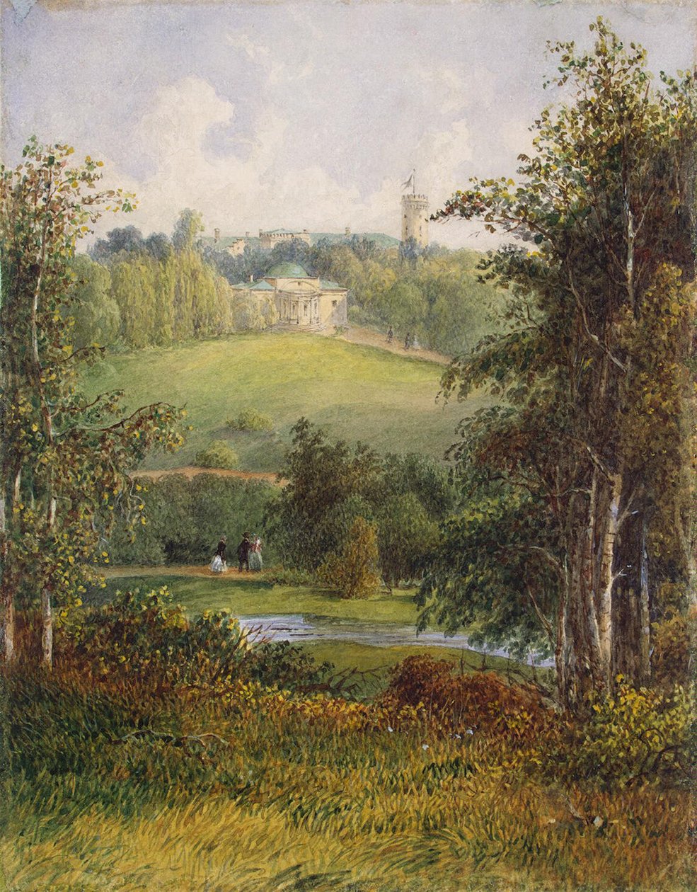 Landskab med herregården i godset Gostilitsy nær Skt. Petersborg, 1820