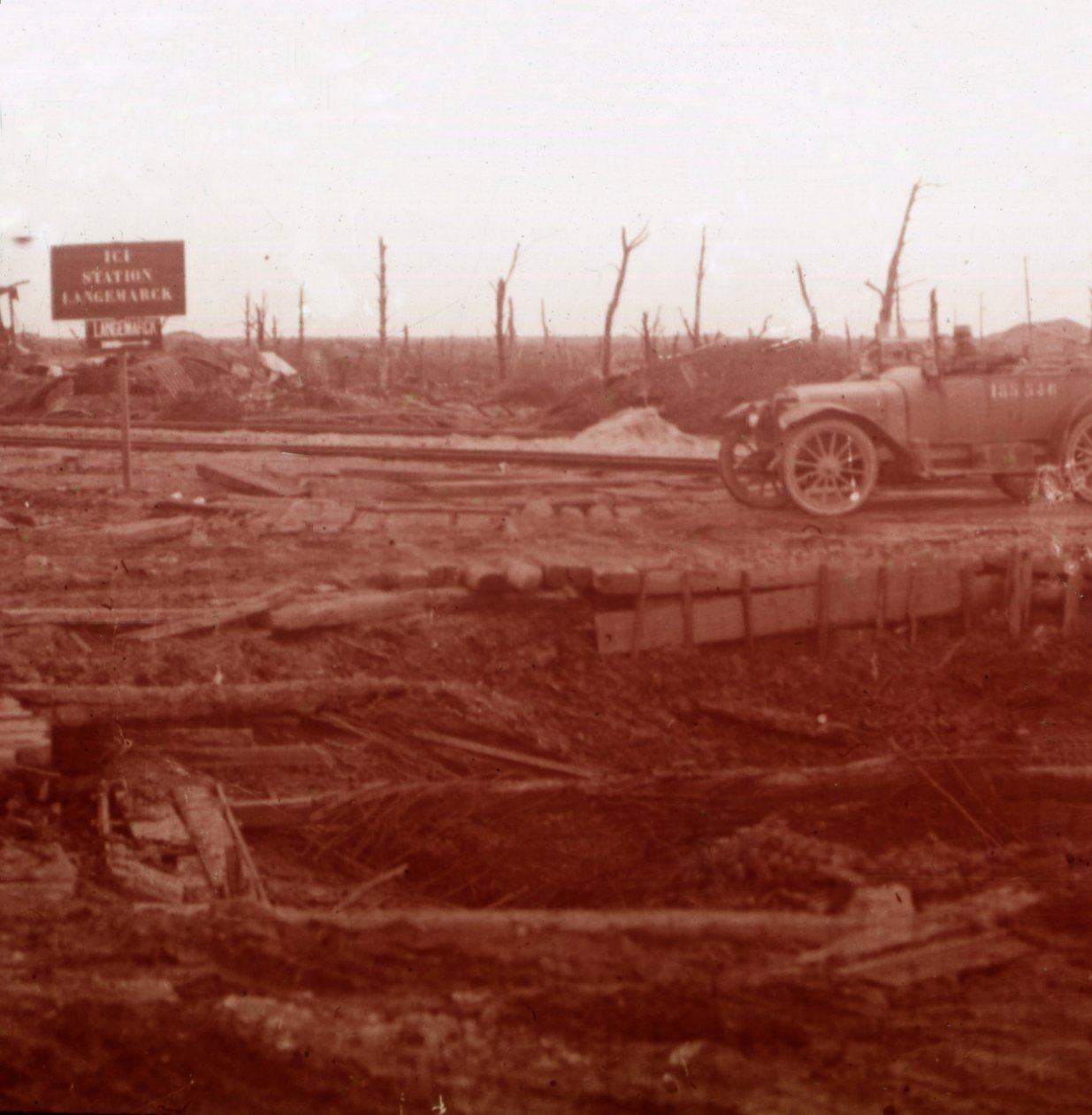 Langemarck station, Flandern, Belgien, c1914-c1918 af Unbekannt