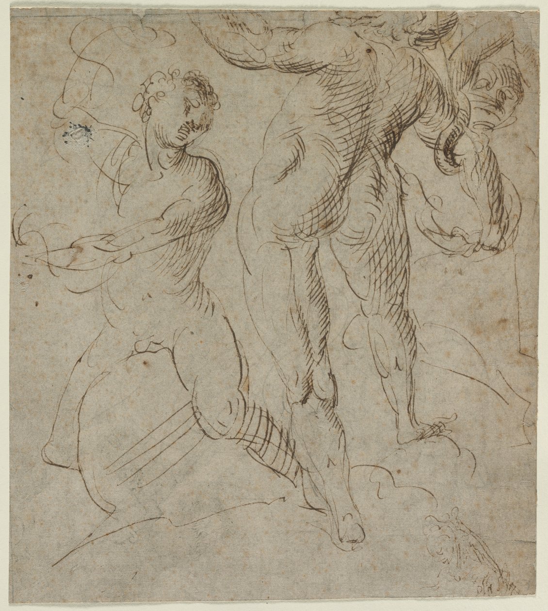 Laocoön recto, Battle of the Milvian Bridge fragment verso, anden halvdel af 1500-tallet. af Unbekannt