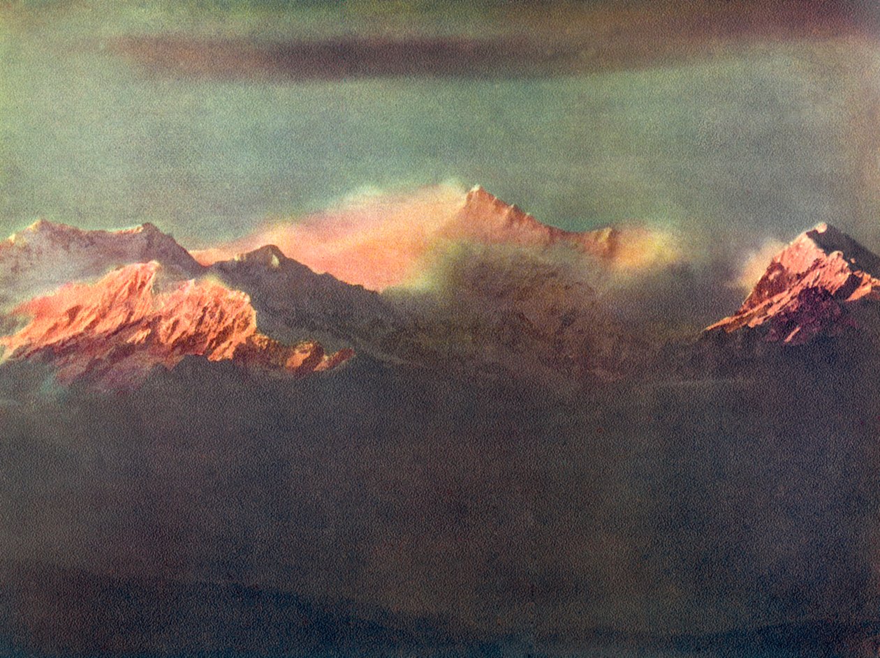 Sidste lysstråler på Kinchenjunga, c1910 af Unbekannt
