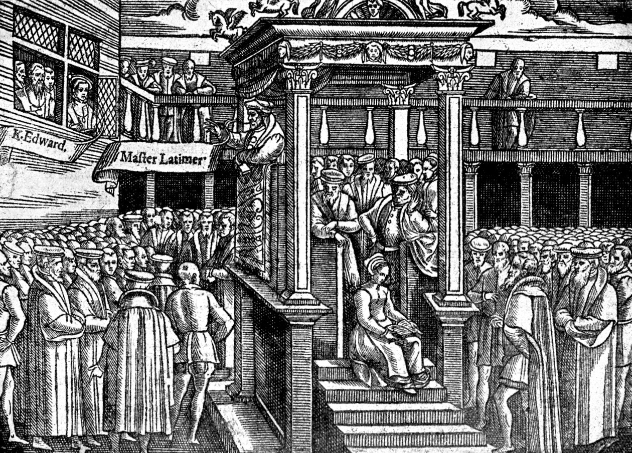 Latimer prædiker før kong Edward VI, c1550 c1920 af Unbekannt