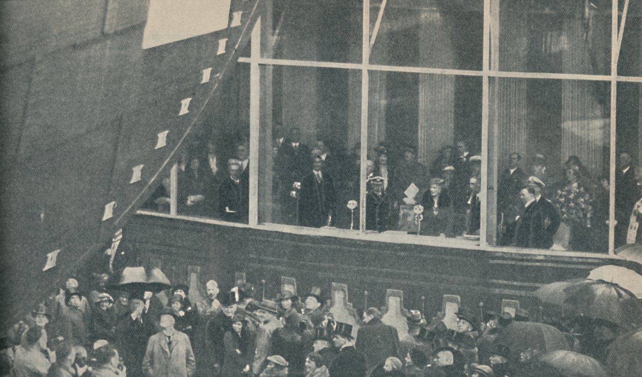 Lancering af gigantisk ny britisk linjefart RMS Queen Mary, 26. september 1934, 1936 af Unbekannt
