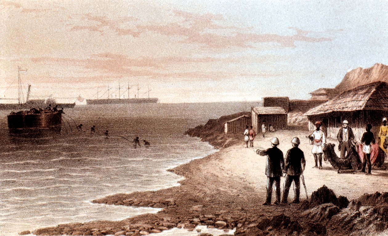 Udlægning af telegrafkablet over Det Indiske Ocean mellem Bombay og Aden, 1870 af Unbekannt