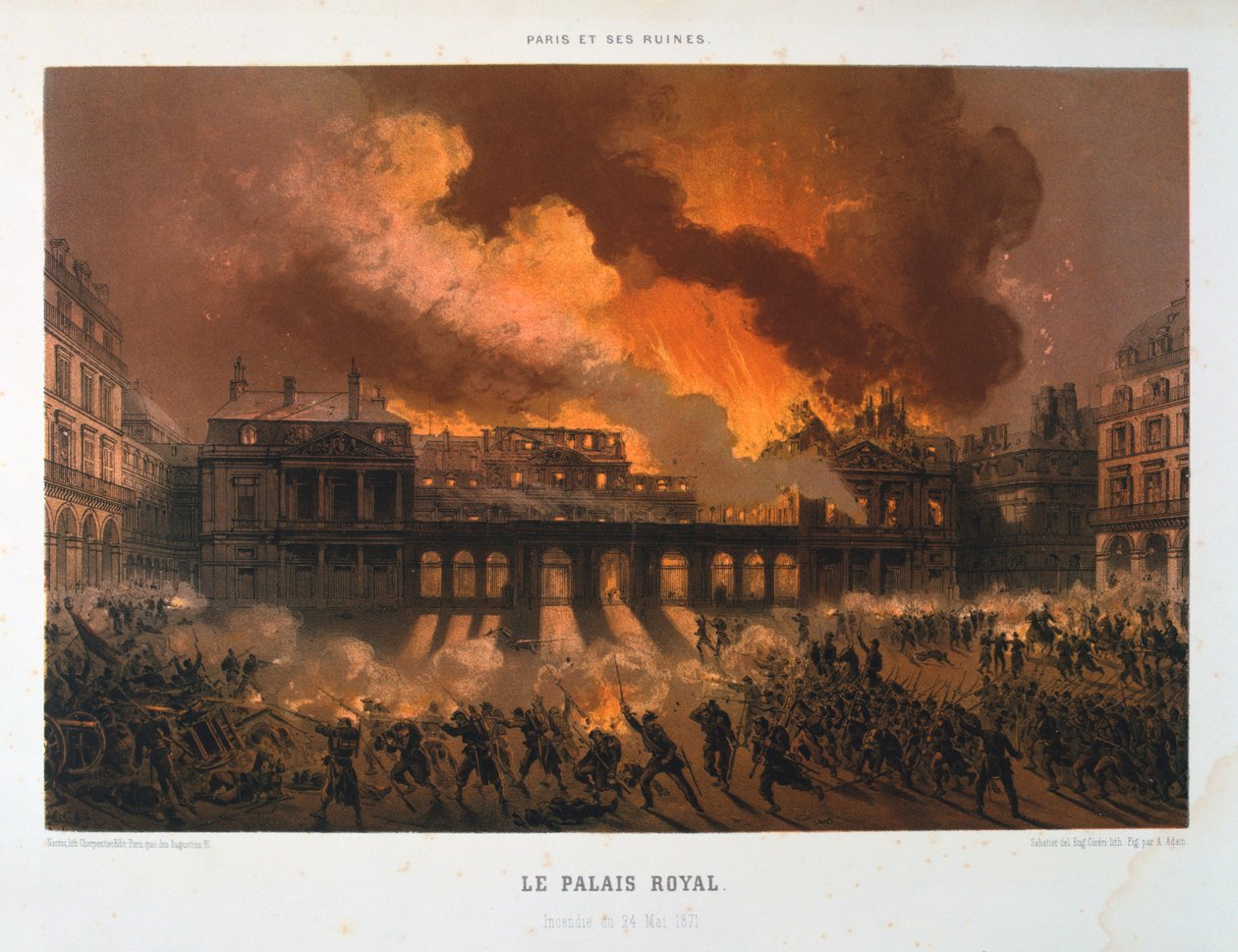 Det kongelige palads, Paris Kommune, 24. maj 1871 af Unbekannt