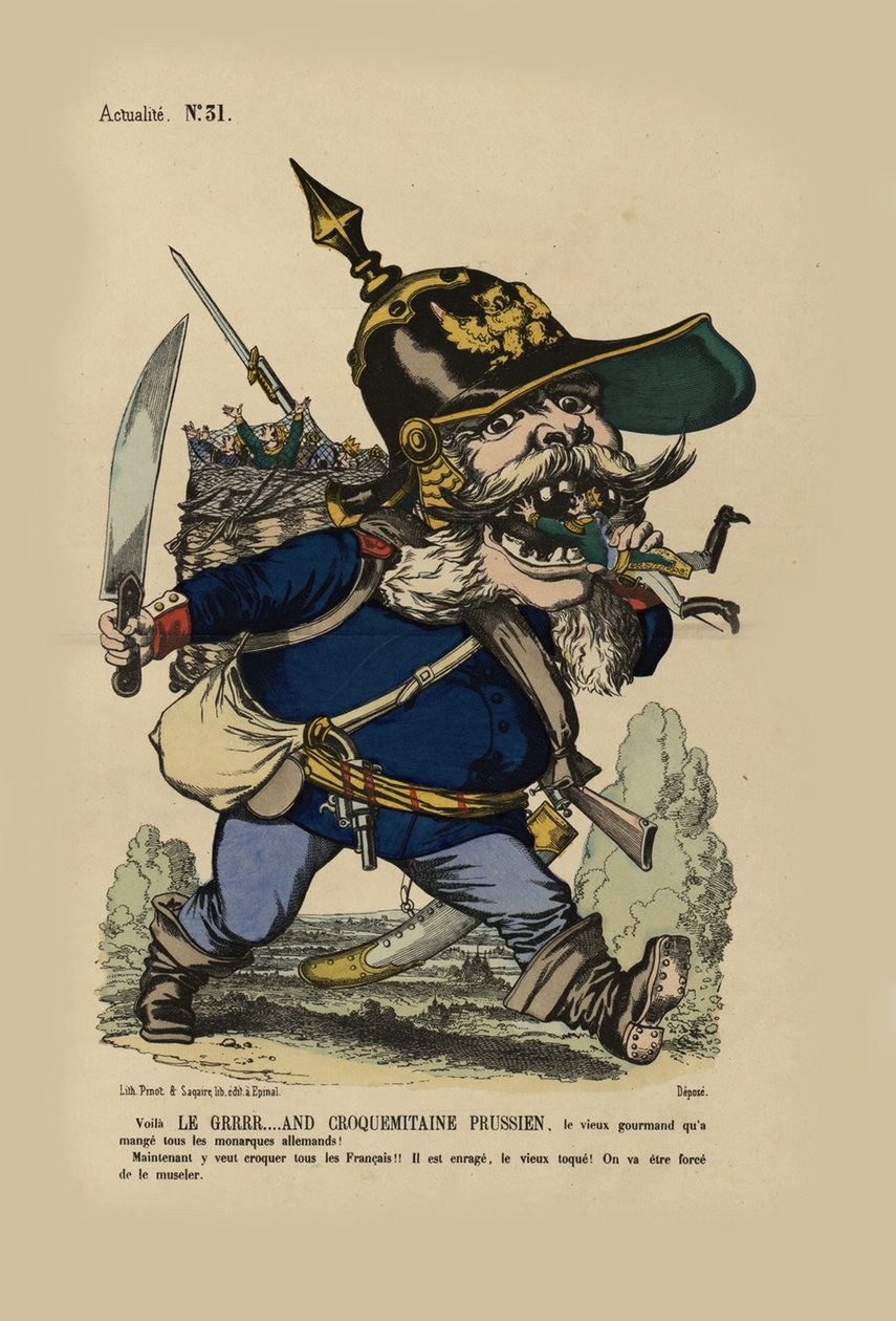 Den store ogre allemand. Kong Wilhelm spiser de tyske småstater, 1866. af Unbekannt