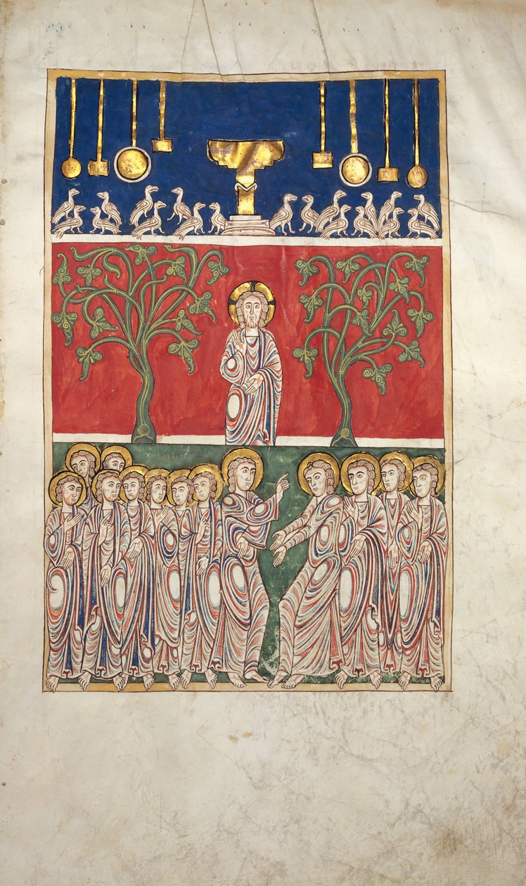 Blad fra et Beatus-manuskript: Åbningen af det femte segl, ca. 1180. af Unbekannt