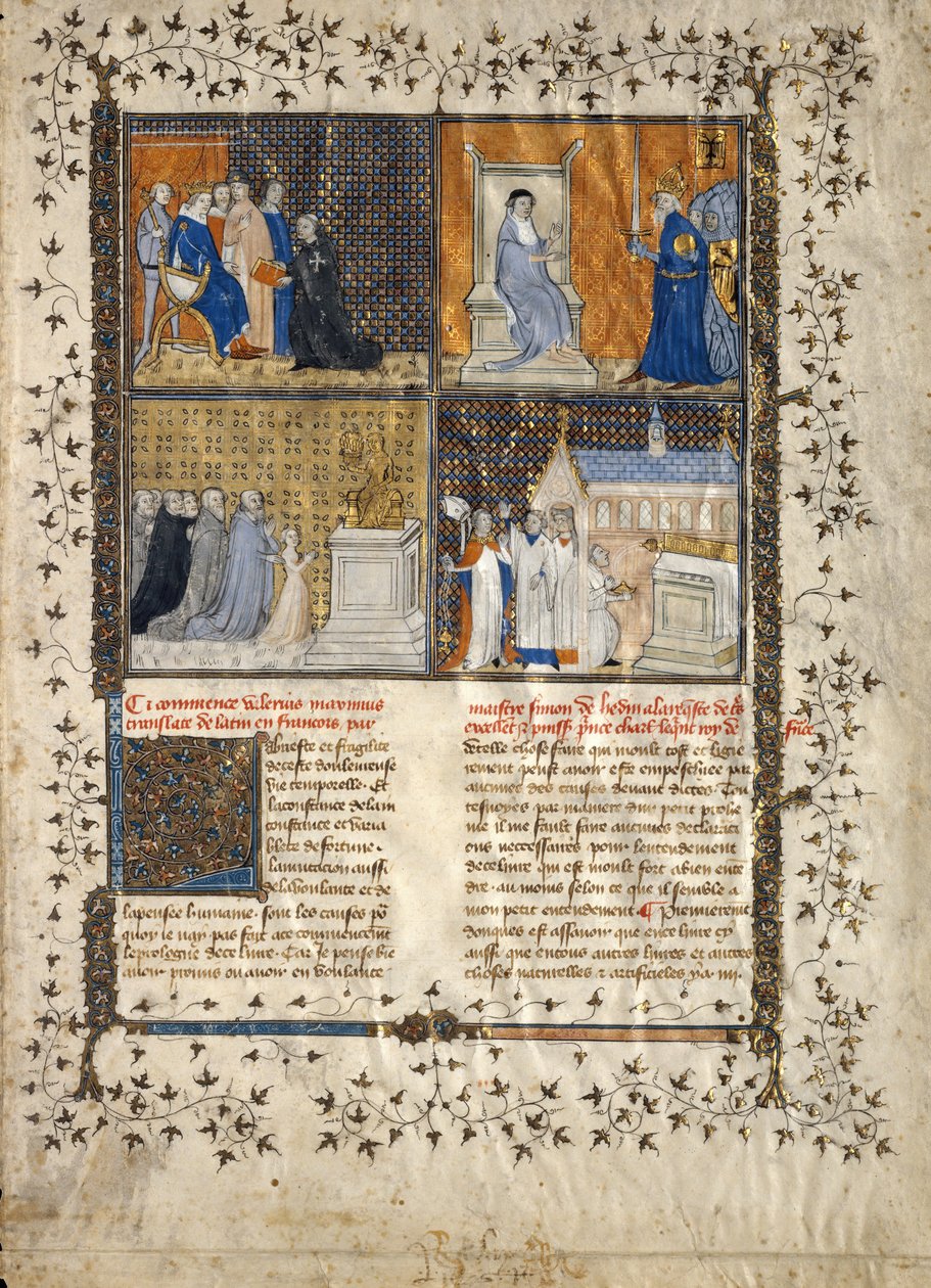 Blad fra et manuskript af Valerius Maximus, fransk, ca. 1380-90. af Unbekannt