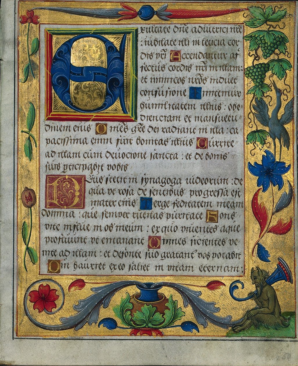 Blad fra en psalter og bønnebog...1 af 3 udskårne blade, ca. 1524. af Unbekannt