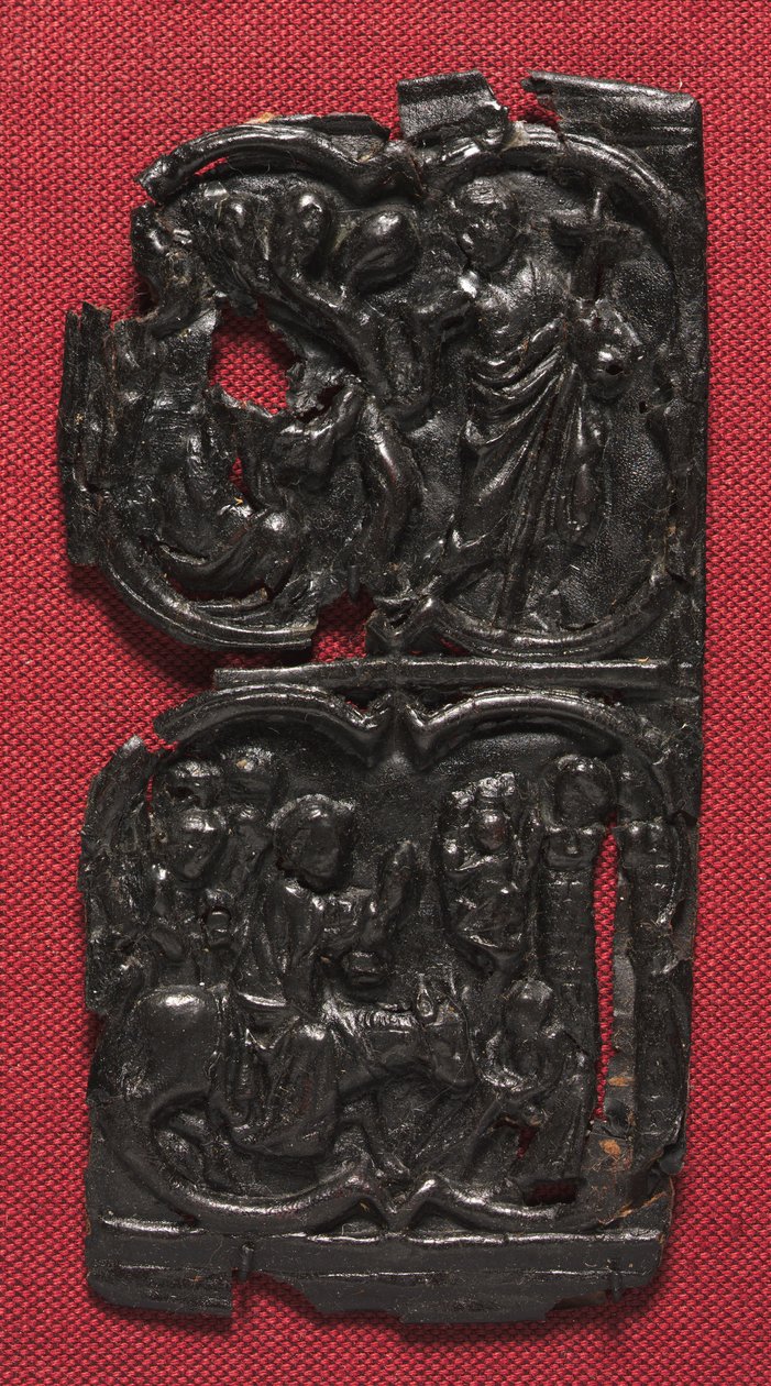 Læderpanel, ca. 1350-1400. af Unbekannt