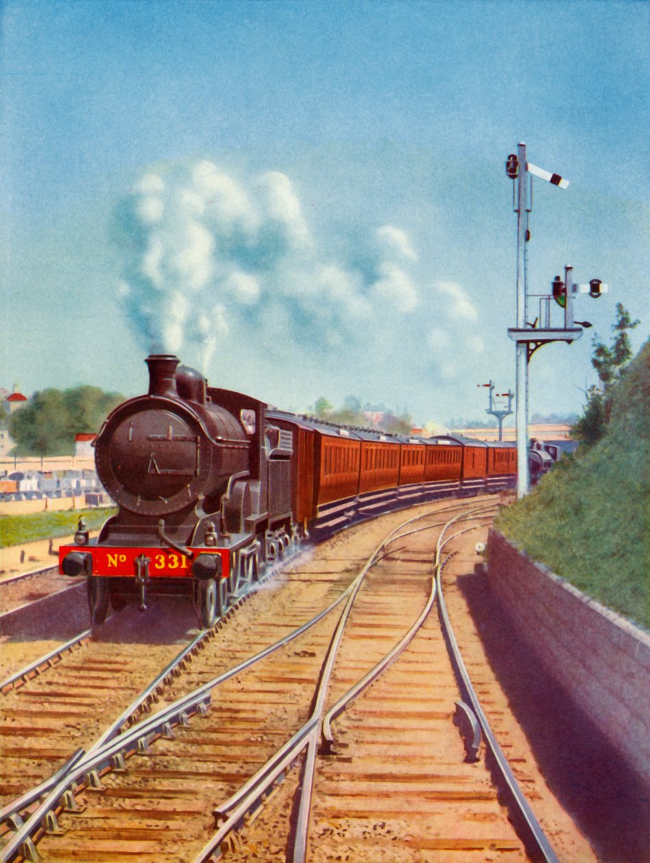 Forlader Dublin. Great Southern Railways-tog, trukket af en 4-4-0 passagerekspress, 1935. af Unbekannt