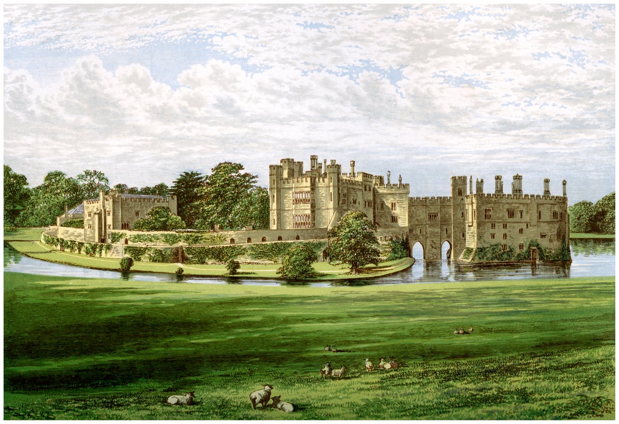 Leeds Castle, Kent, hjemsted for familien Wykeham-Martin, c1880 af Unbekannt