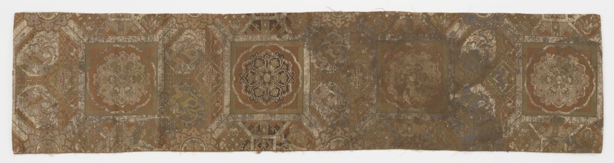 Længde af foret tekstil, fragment fra en obi, Edo-periode, 1700-tallet. af Unbekannt