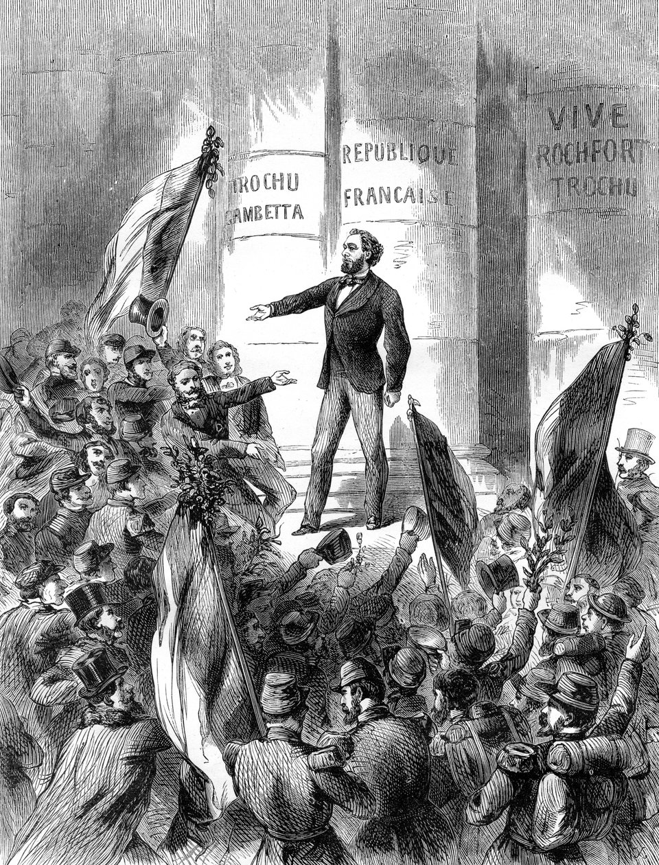 Leon Gambetta proklamerer Republikken Frankrig, 4. september 1870 1882-1884 af Unbekannt