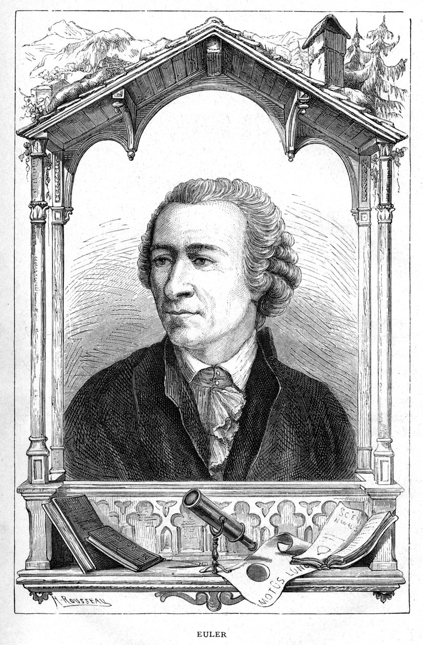 Leonhard Euler 1707-1783, schweizisk matematiker, 1874 af Unbekannt