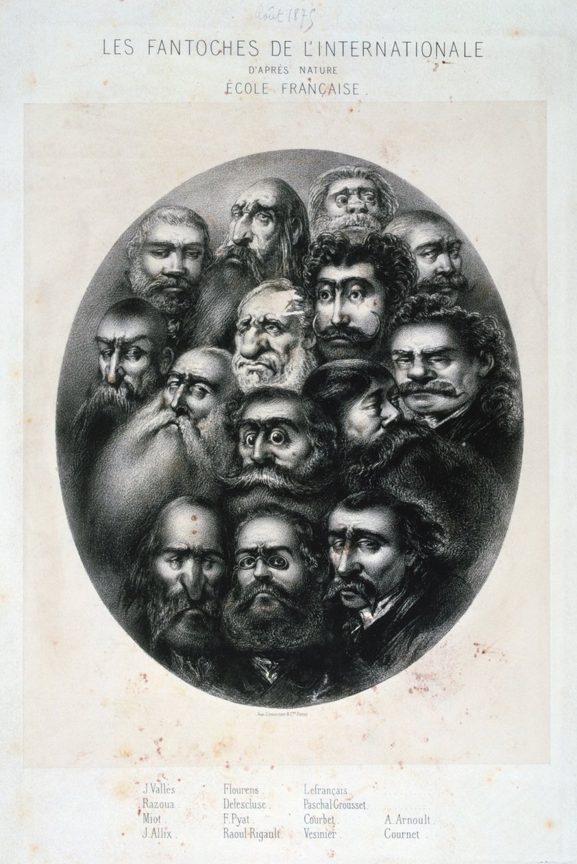 Internationalens Fantoches, karikatur af kommunisterne. Frankrig 19C af Unbekannt
