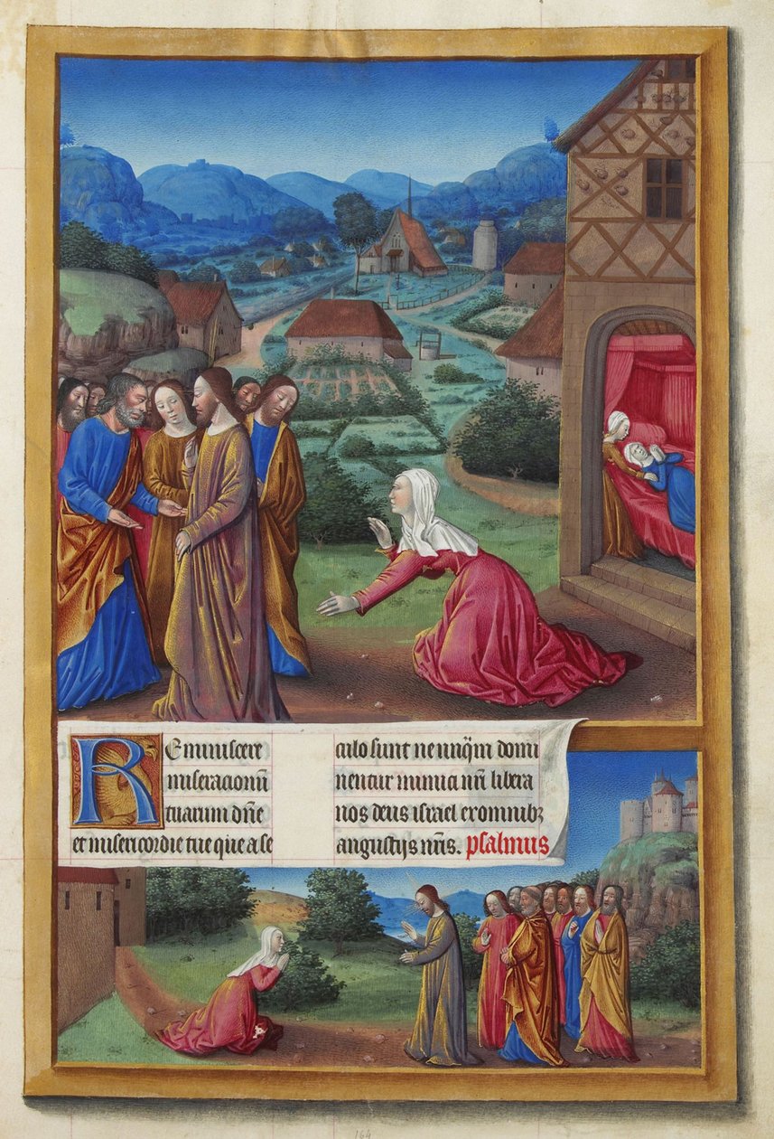 Les Très Riches Heures du Duc de Berry, Folio 164r - Den kanaanæiske kvinde af Unbekannt
