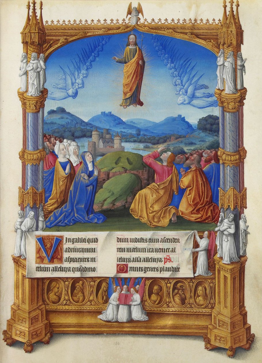 Les Très Riches Heures du Duc de Berry, Folio 184r - The Ascension af Unbekannt