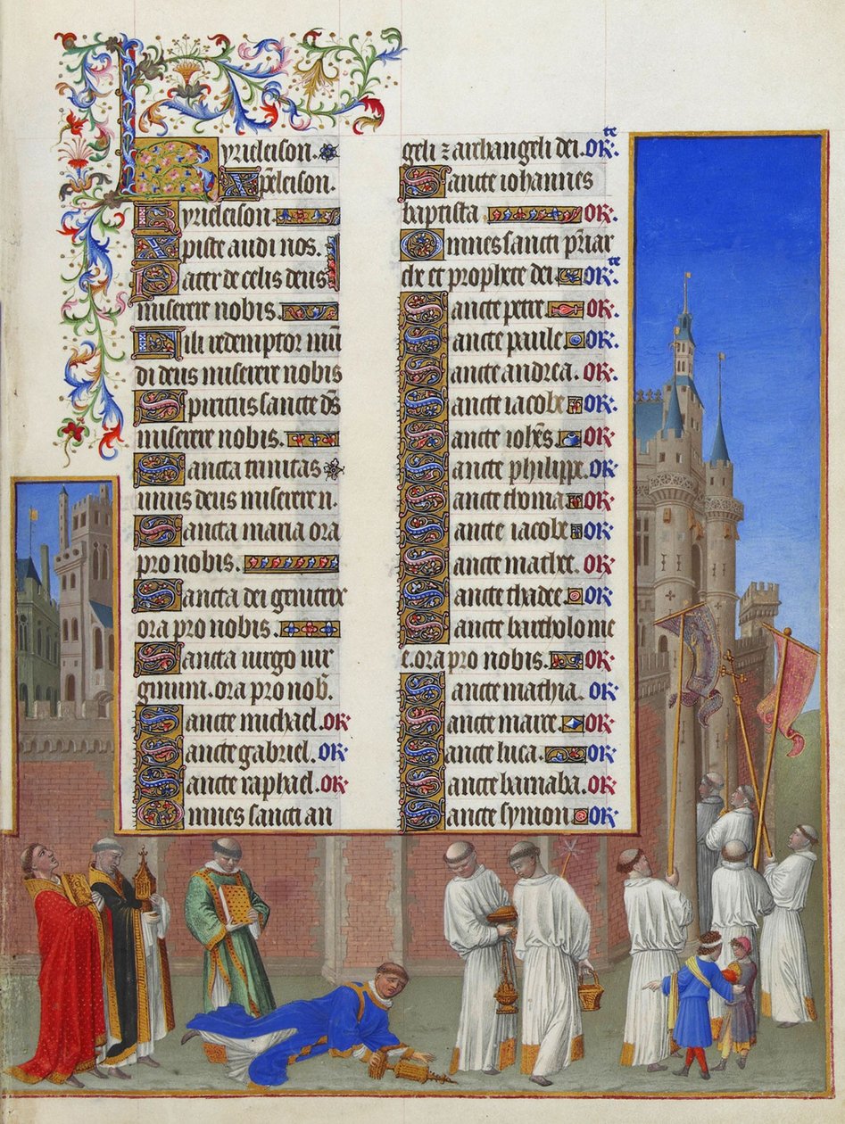 Les Très Riches Heures du Duc de Berry, Folio 72r - Processionen af ​​Saint Gregory af Unbekannt