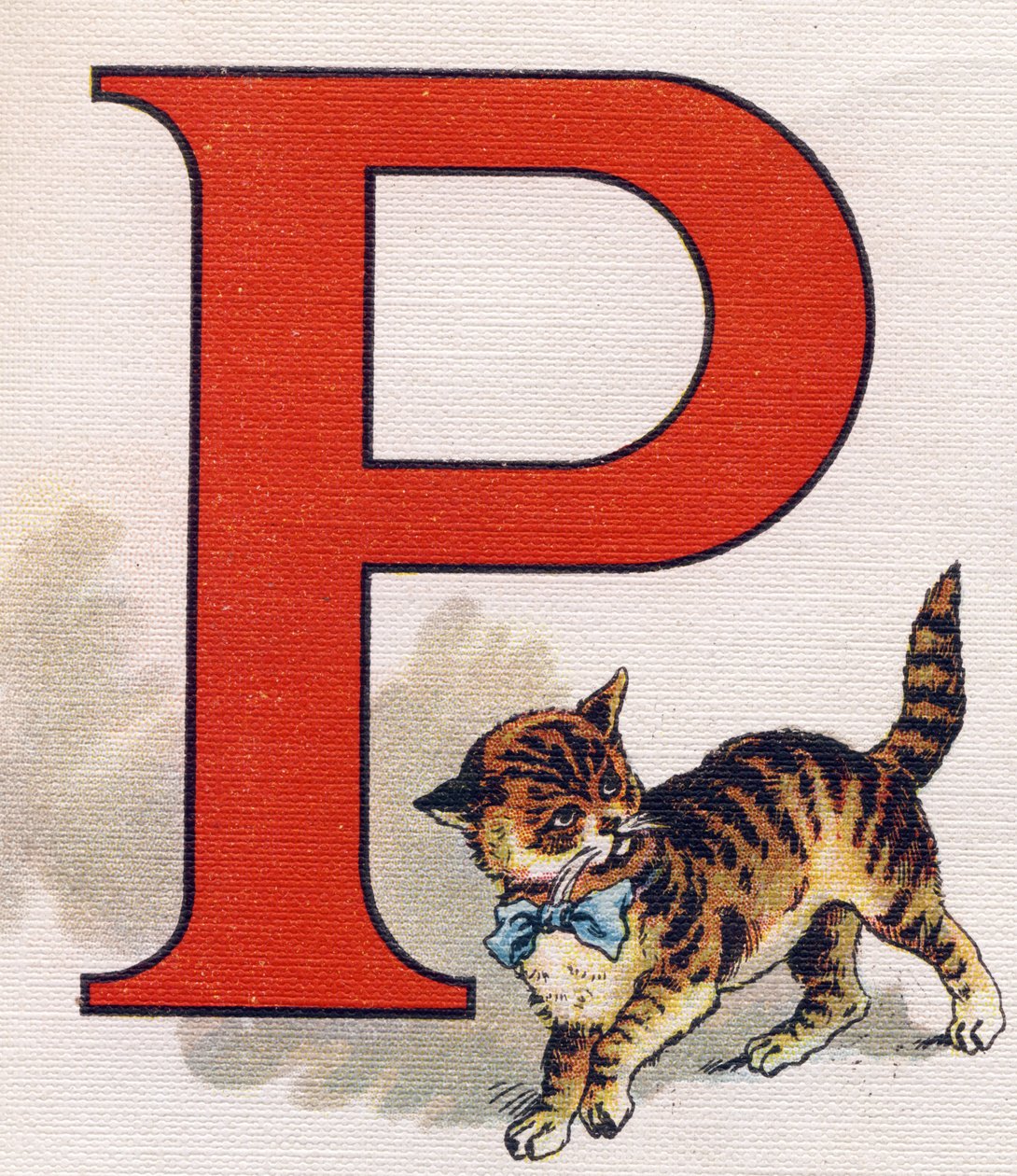 Bogstav P: lille kat. Indgravering i "ABC L