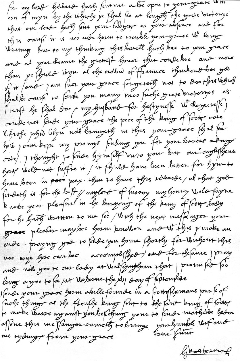 Brev fra Katherine af Aragon som regent til sin mand, kong Henry VIII i Frankrig, der bekendtgjorde den engelske sejr over den skotske hær ved Flodden og døden af kong James IV af Skotland af Unbekannt