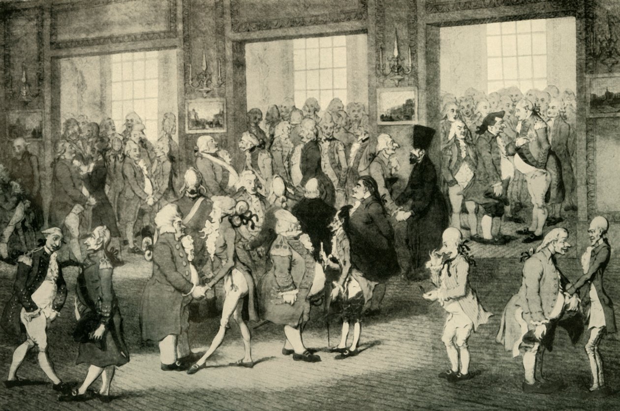 Levee af Lord Cornwallis generalguvernør i døren til højre, 1925. af Unbekannt