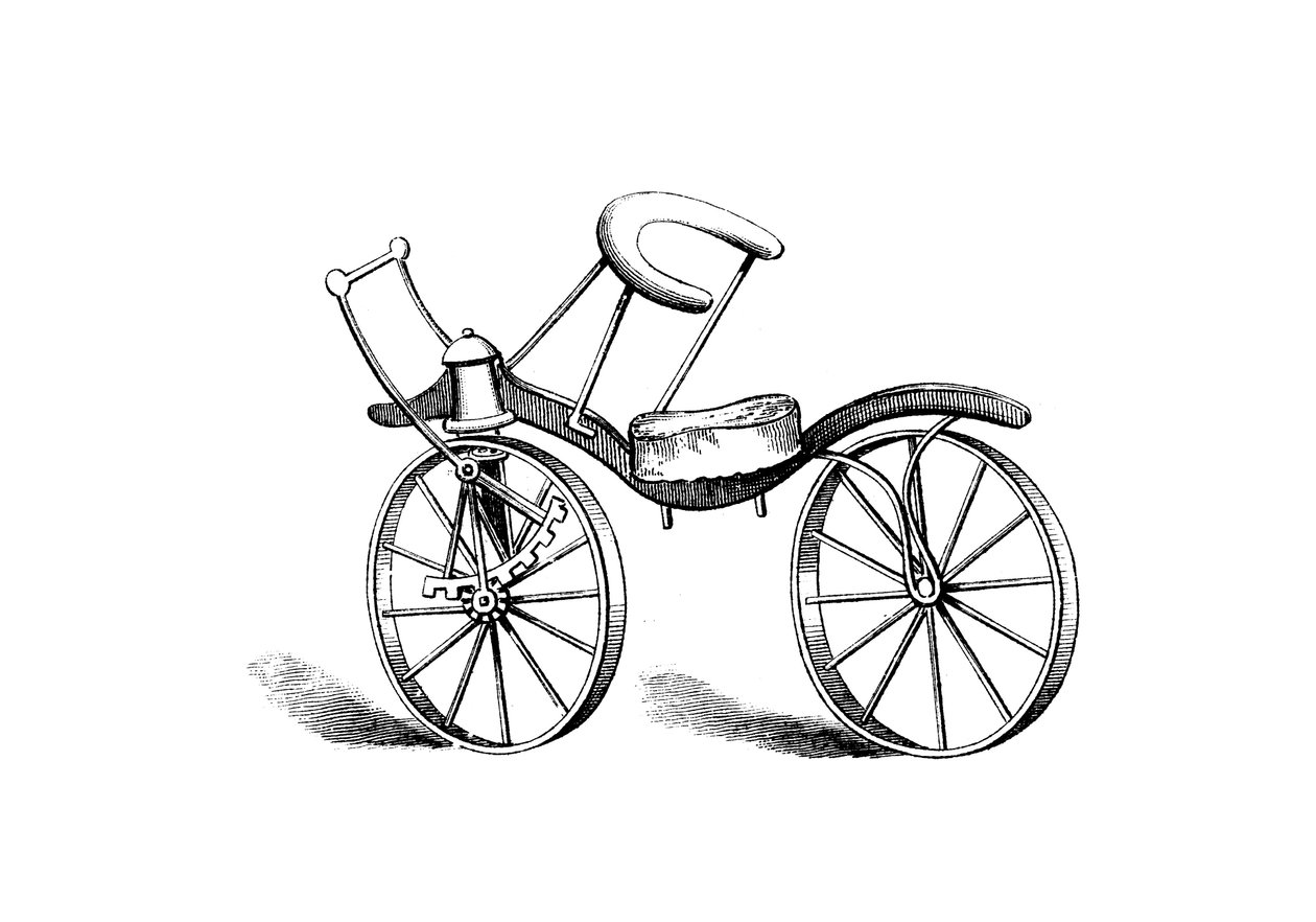 Lewis Gompertzs forbedring af Baron von Draiss cykel, 1821 af Unbekannt