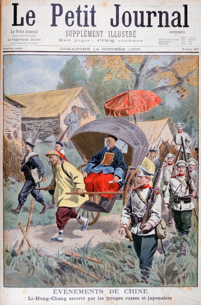 Li Hung-chang eskorteret af russiske og japanske tropper, Kina, 1900 af Unbekannt