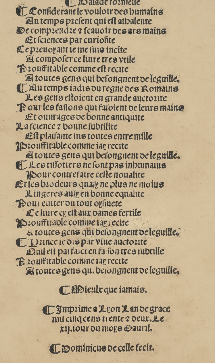 Libretto nouellamete komponeret for mester Domenico da Sera ... værk af alle s ..., 12. april 1532. af Unbekannt