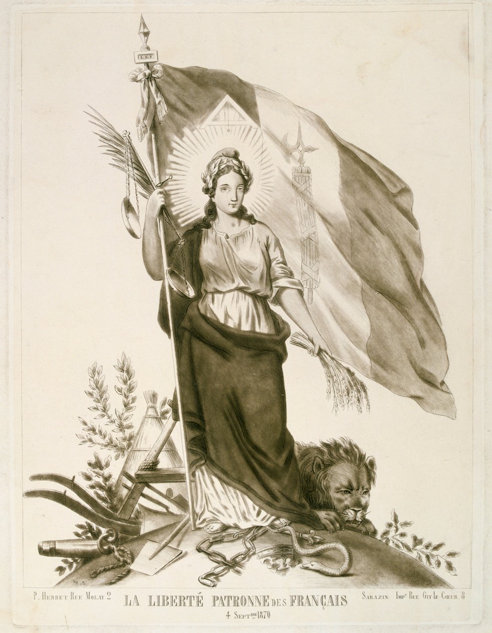 Liberty, franskmændenes protektor, 1870 af Unbekannt