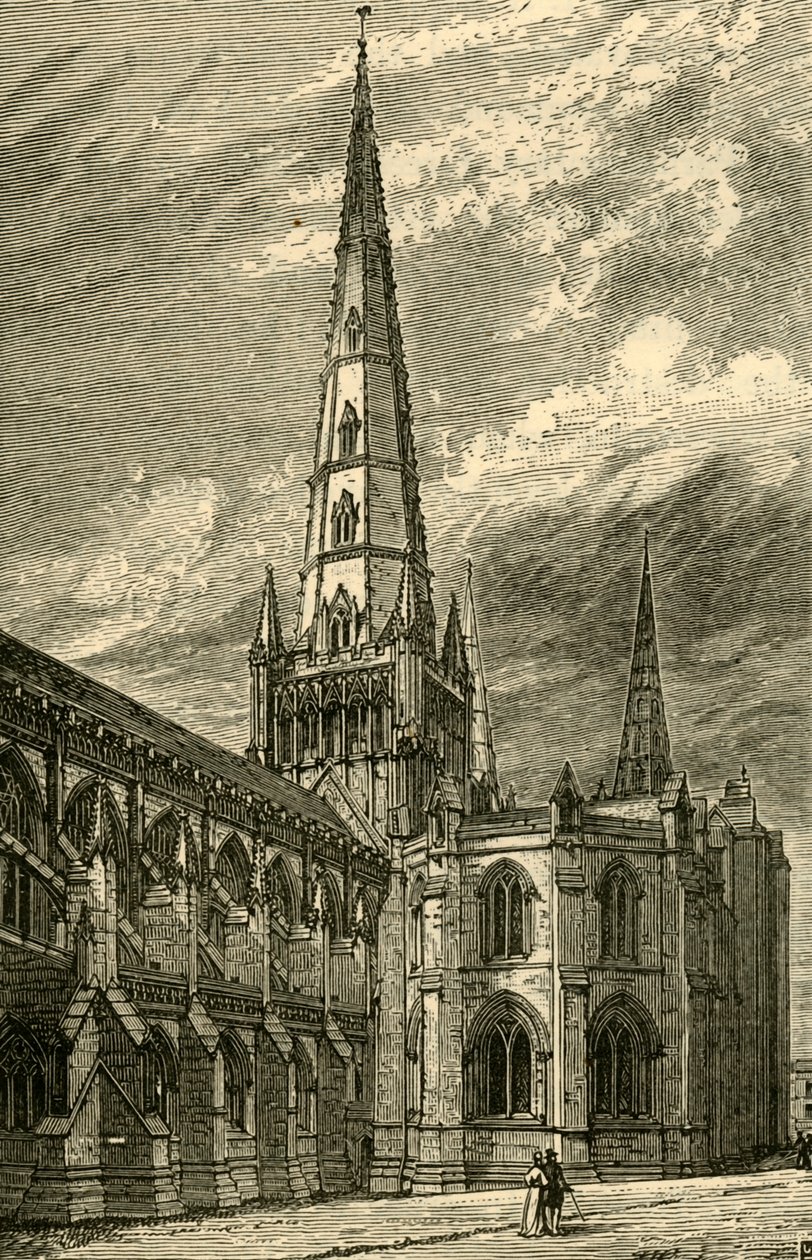 Lichfield Cathedral Exterior, 1898. af Unbekannt