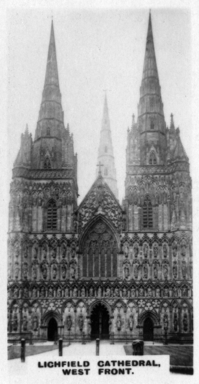 Lichfield Cathedral, West Front, Staffordshire, c1920