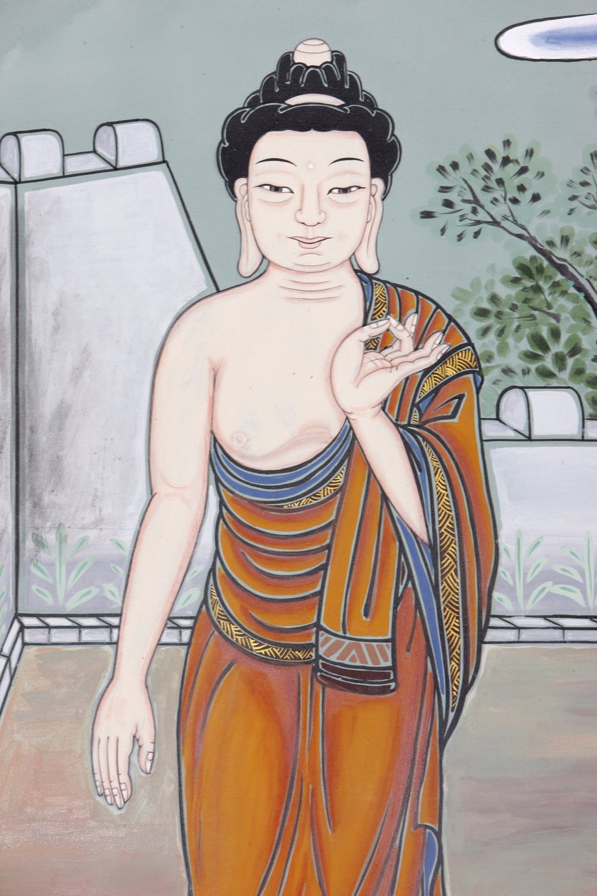 Buddhas liv MinisterietDebattens gestus, der forklarer Buddhas lære (Vitaka Mudra), Seoul, Coree du Sud af Unbekannt