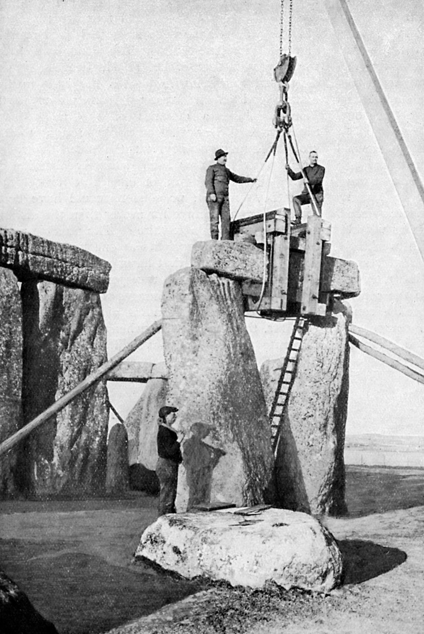 Ophævelse af et imposter ved Stonehenge, 1901, c1920 af Unbekannt