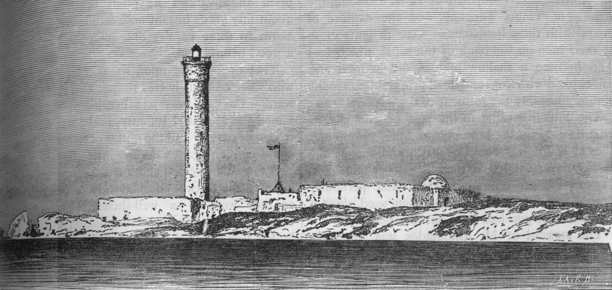 Fyrtårn på Paros-øen, Alexandria, c1882 af Unbekannt