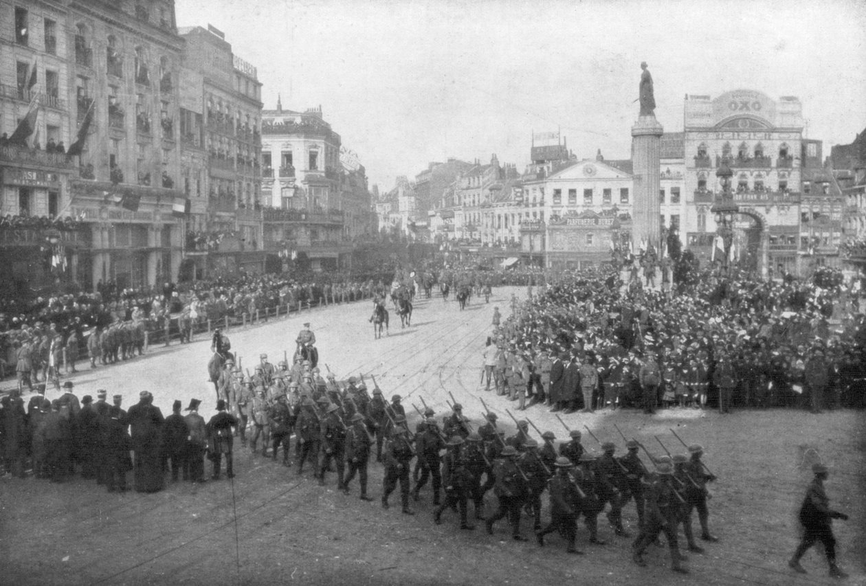 Lille bliver befriet af den britiske 5. armé, Frankrig, 17. oktober 1918 af Unbekannt