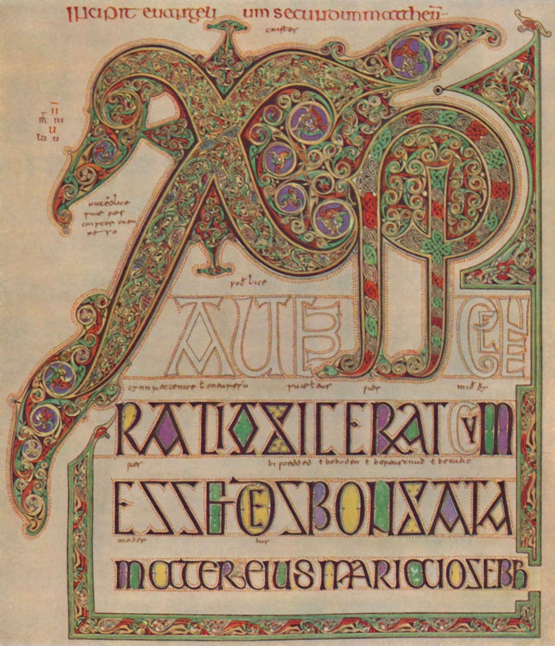 Lindisfarne Evangelier, Kristus-siden. British Museum, c700 AD, 1935 af Unbekannt