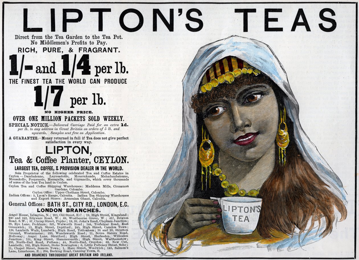 Liptons te-annonce, 1893 af Unbekannt