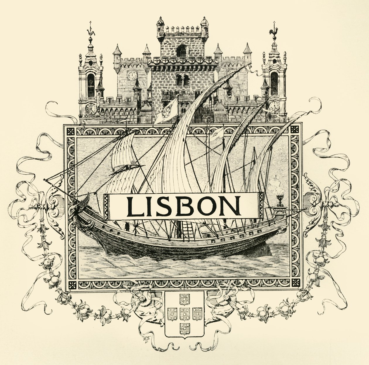 Lissabon, slutningen af det 19.-begyndelsen af det 20. århundrede. af Unbekannt