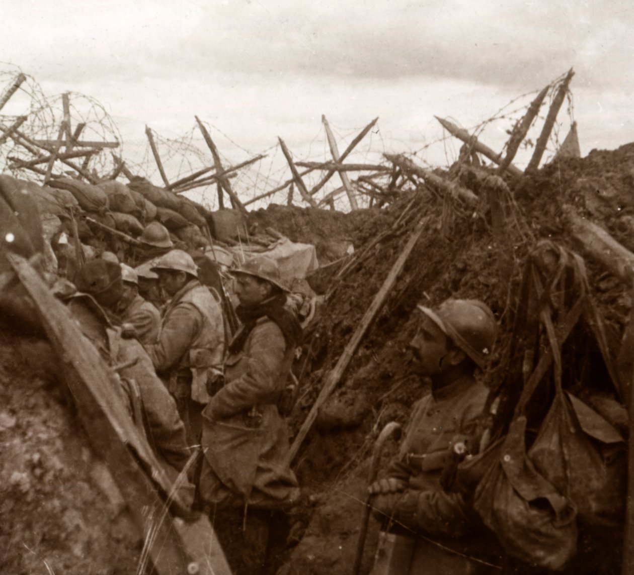 Lyttepost, frontlinje, c1914-c1918 af Unbekannt