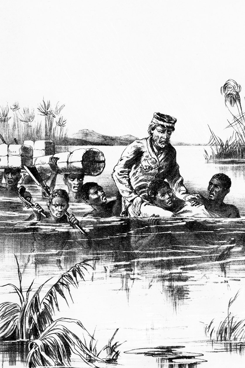 Livingstone på sin sidste rejse, 1800-tallet af Unbekannt